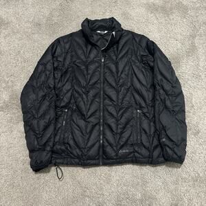 Eddie Bauer Womens Goose Down Quilted Puffer Jacket EB700 Black Sz M Outdoor